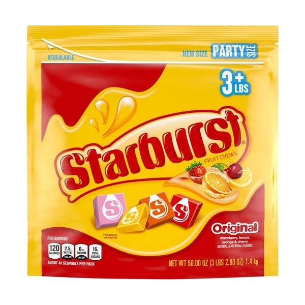 Caramelos masticables Mars, Starburst, 4 sabores, tamaño fiesta, 50 onzas, AST - MRS28086