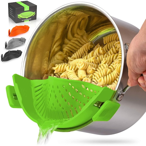 Zulay Kitchen Zulay Strainer, Adjustable Clip Silicone  Small Green - ZULB086DWZQPD