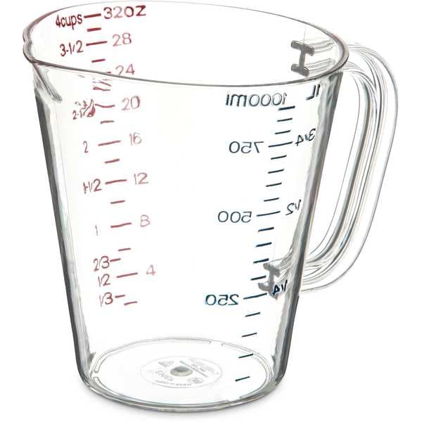 Carlisle Foodservice Measure Cup, Clear, 1 qt - 4314307