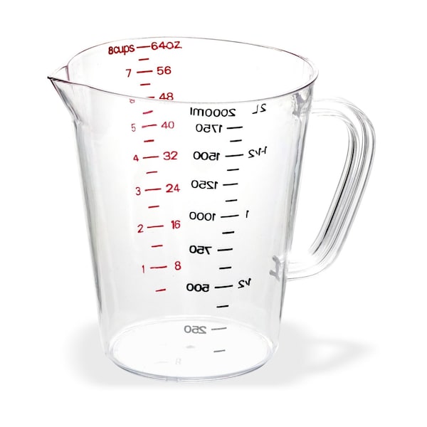 Carlisle Foodservice Commercial Measuring Cup, 0.5 gal, Clear - 4314407