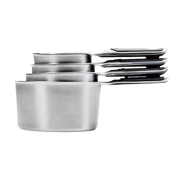 Oxo International Good Grips Measuring Cup Set, Stainless Steel, Black - 11132000