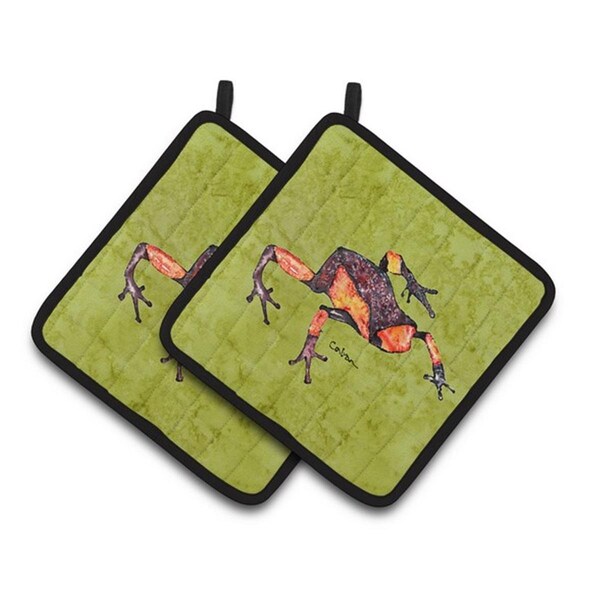 Carolines Treasures Frog Pair of Pot Holders, 7.5 x 3 x 7.5 in. - 8689PTHD