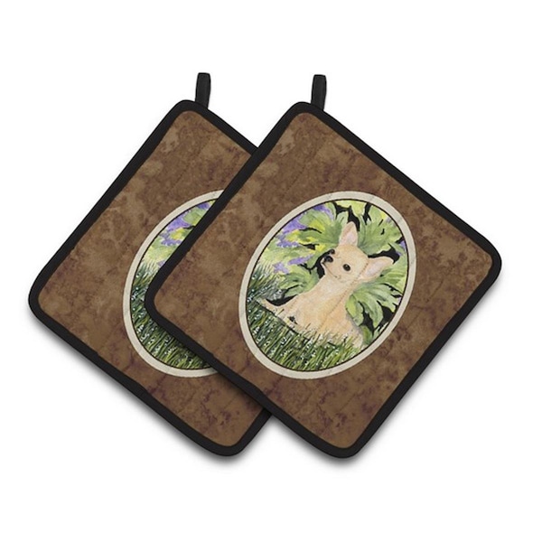 Carolines Treasures Chihuahua Pair of Pot Holders, 7.5 x 3 x 7.5 in. - SS8325PTHD