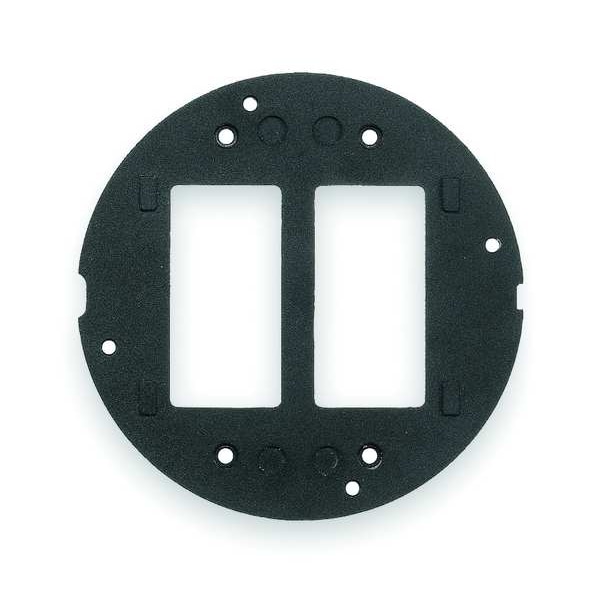 Hubbell Wiring Device-Kellems Floor Sub-Plate, 2 Gangs, Round, Aluminum - S1SP