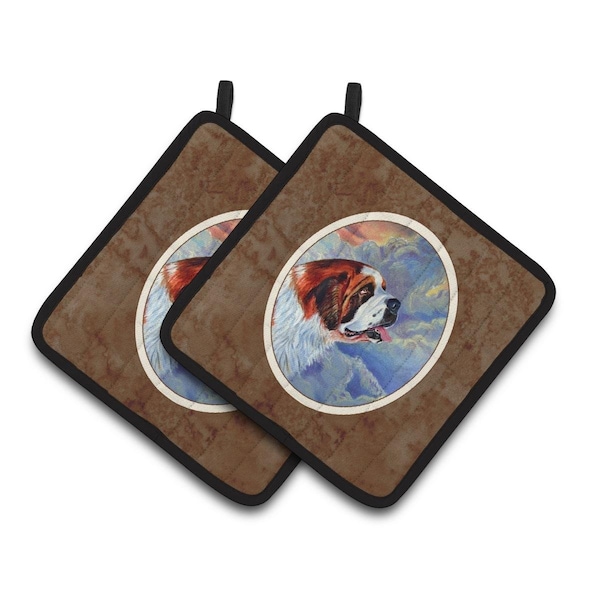Carolines Treasures Saint Bernard Loyalty Pair of Pot Holders - 7085PTHD