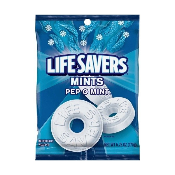 Mars Life Savers Mints, Pep-O-Mint, Bolsa de 6.25 oz. - MRS08503