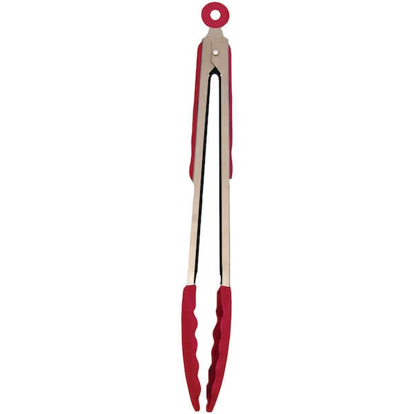 Starfrit Red Silicone 12" Tongs - 093291-006-0000