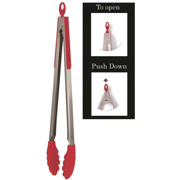 Starfrit Red Silicone 12" Tongs - 093291-006-0000