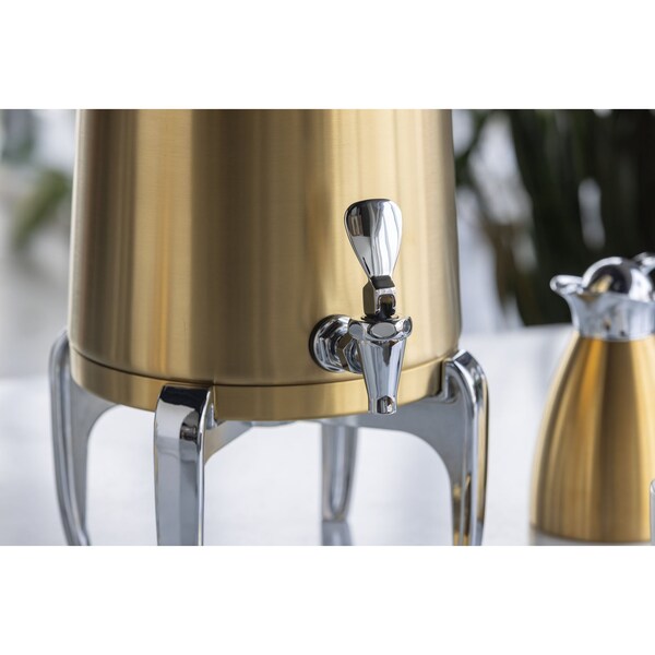 Service Ideas Flame Free Thermo-Urn Vintage Gold Modern Style Vacuum Insulated Urn, 5 Gallon - URN50VVGMD
