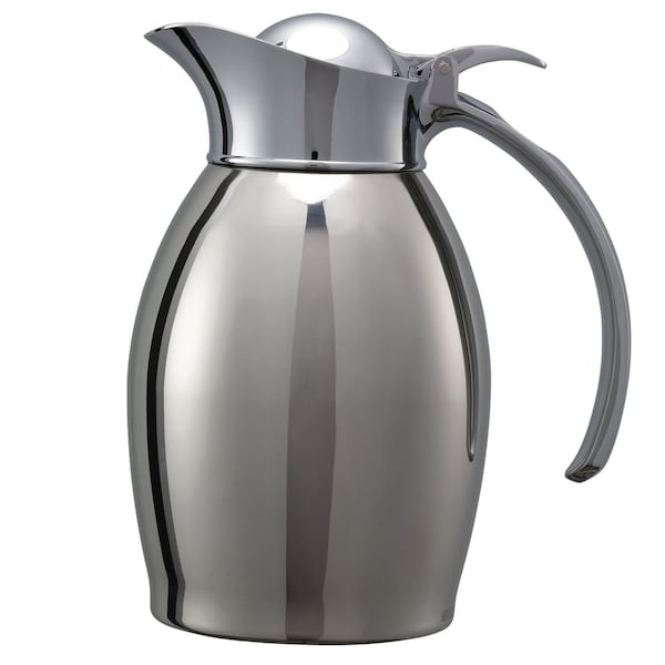 Service Ideas Nicollet Flip Top Stainless Vacuum Insulated Carafe, 20 Ounce, Polished - NIC06PS