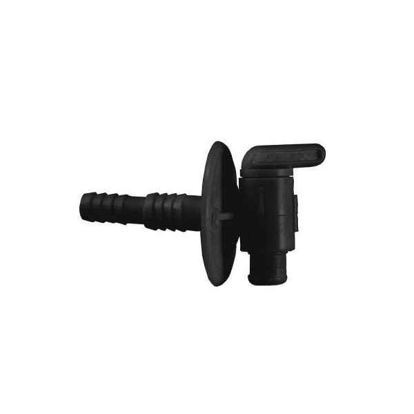 Jr Products JR Products 04-62415 3/8"X1/2" Dual Barb Drain Cock Black - 04-62415
