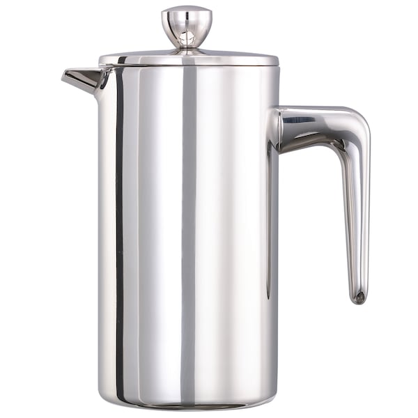 Service Ideas Coffee Press, 12 oz., Double wall Stainless Steel, Polished - PDWSA350PS