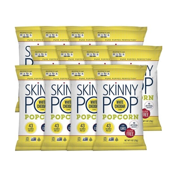 Palomitas de Maíz Skinny Pop Popcorn, Queso Blanco, Listas para Comer, 1 oz, Varias, Paquete de 12 - PCN00443