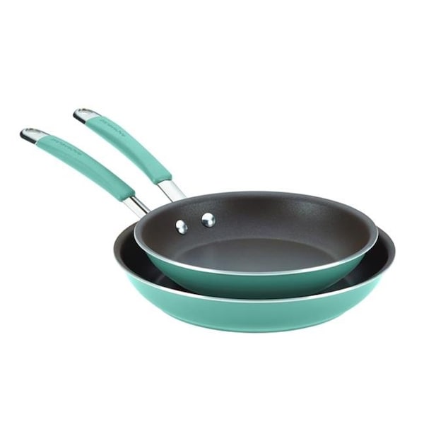 Rachael Ray Rachael Ray 16347 Cucina Hard Enamel Nonstick Twin Pack Skillet Set; Agave Blue - 16347