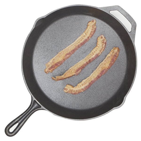 Home Basics 12inch PreSeasoned Cast Iron Skillet with Pour Spouts - CS37973