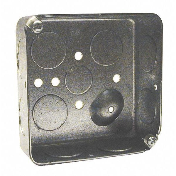 Raco Electrical Box, 21 cu in, Square Box Type, 2 Gangs, Galvanized Steel, Square Shape - 191