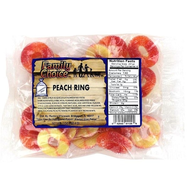 Caramelo de elección familiar, sabor durazno, 8 oz - 1129