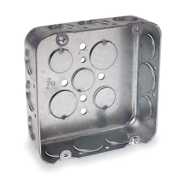 Raco Electrical Box, 29.5 cu in, Square Box Type, 2 Gangs, Steel, Square Shape - 247