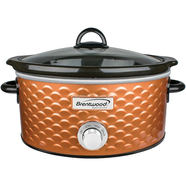 Brentwood Appliances Scallop Pattern 4.5qt. Slower Cooker (Copper) - SC-140C