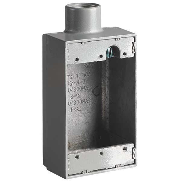 Killark Weatherproof Electrical Box, 18 cu in, FS Box Type, 1 Gang, Aluminum - FS-1