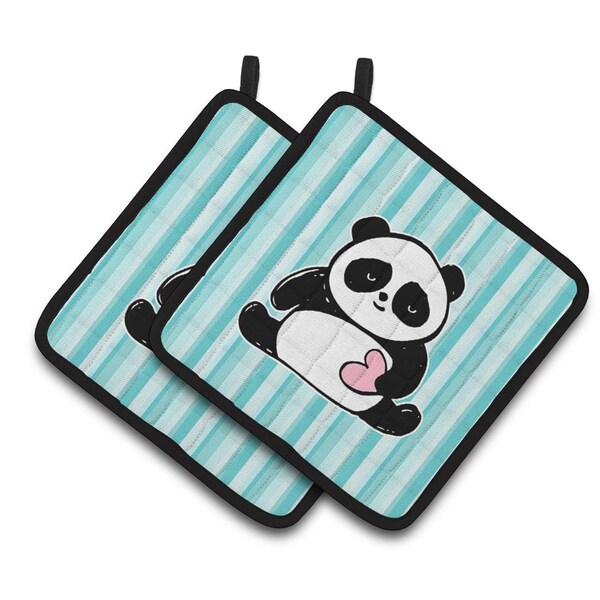 Carolines Treasures Panda Bear Love Pair of Pot Holders - BB7040PTHD
