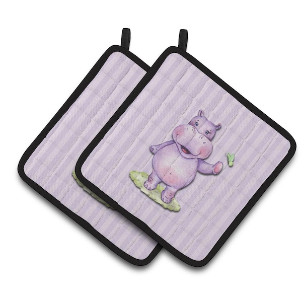 Carolines Treasures Hippopotamus Pair of Pot Holders - BB7147PTHD