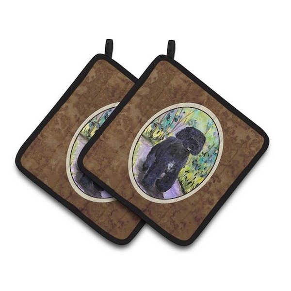 Carolines Treasures Portuguese Water Dog Pair of Pot Holders, 7.5 x 3 x 7.5 in. - SS8264PTHD