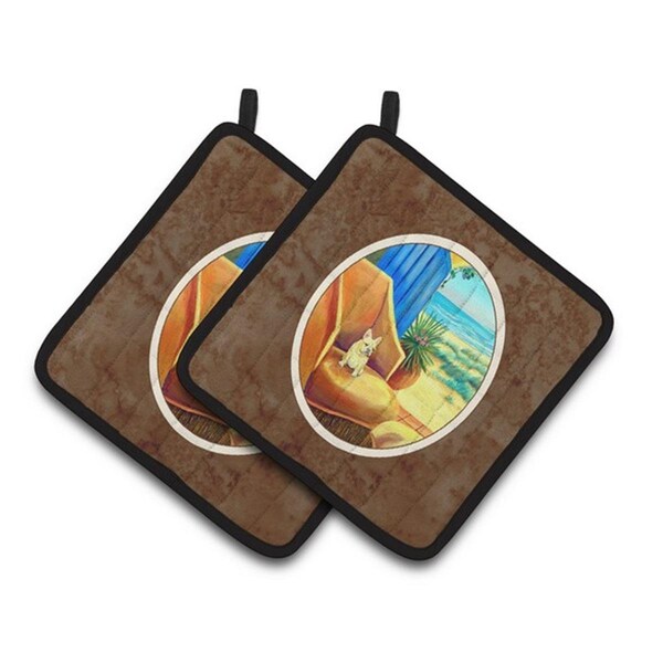 Carolines Treasures French Bulldog My Chair Pair of Pot Holders, 7.5 x 3 x 7.5 in. - 7175PTHD