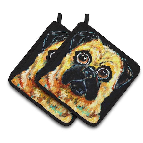Carolines Treasures Pug It Out Pair of Pot Holders - MW1346PTHD