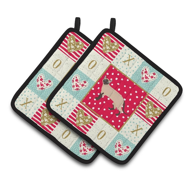 Carolines Treasures 7.5 x 7.5 in. Tonkinese Cat Love Pair of Pot Holders - CK5723PTHD