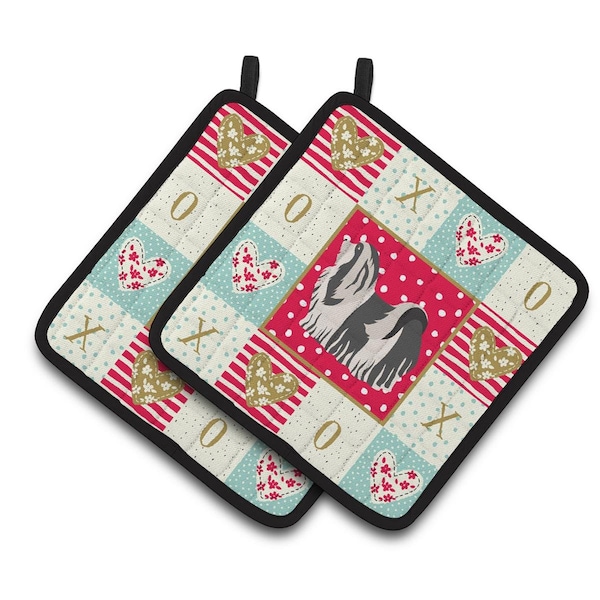 Carolines Treasures 7.5 x 7.5 in. Havanese No.1 Love Pair of Pot Holders - CK5841PTHD