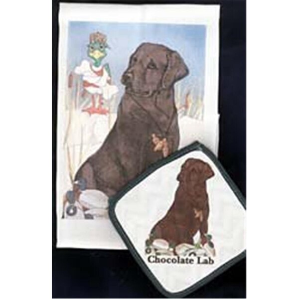 Pipsqueak Productions Chocolate Lab Dish Towel And Potholder - PI392902