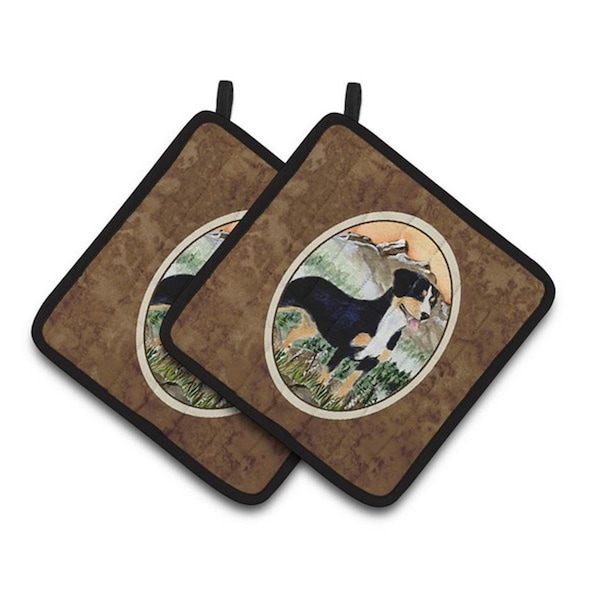 Carolines Treasures Entlebucher Mountain Dog Pair of Pot Holders, 7.5 x 3 x 7.5 in. - SS8119PTHD