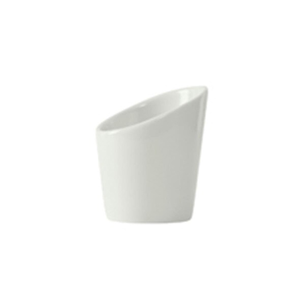 Tuxton Vitrified China Slanted Tall Side Dish Porcelain White - 6 oz - 1 Dozen - GLP-651