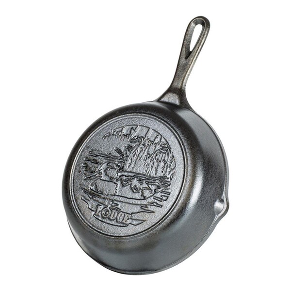 Steadychef 8 in. Wildlife Series-Mallard Cast Iron Skillet, Black - ST154129