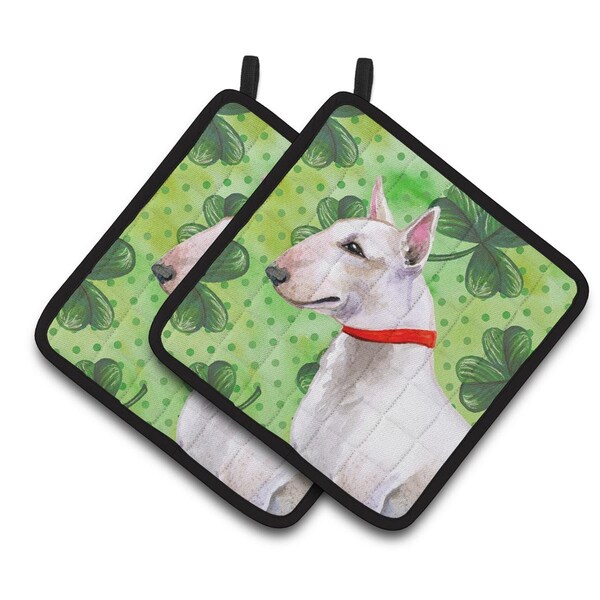 Carolines Treasures Bull Terrier St.Patricks Pair of Pot Holders - BB9867PTHD