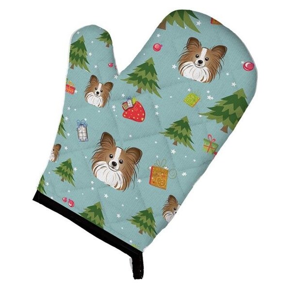 Carolines Treasures Carolines Treasures BB5037OVMT Christmas Papillon Oven Mitt - BB5037OVMT