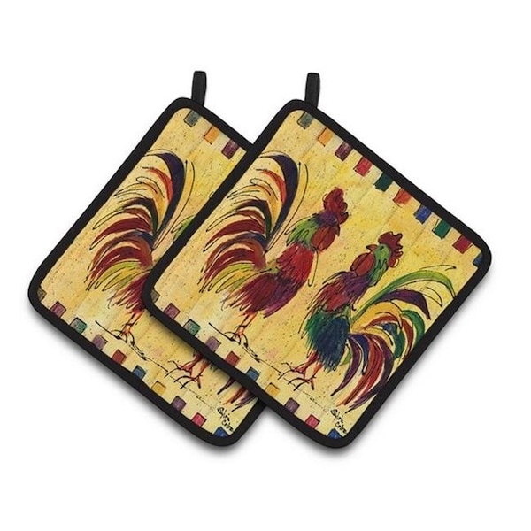 Carolines Treasures Carolines Treasures 8062PTHD Bird - Rooster Pair of Pot Holders; 7.5 x 3 x 7.5 in. - 8062PTHD