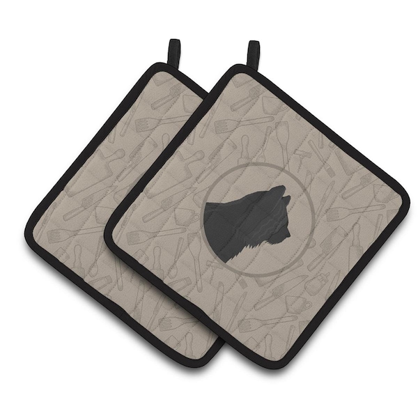 Carolines Treasures Skye Terrier In the Kitchen Pair of Pot Holders - CK2211PTHD