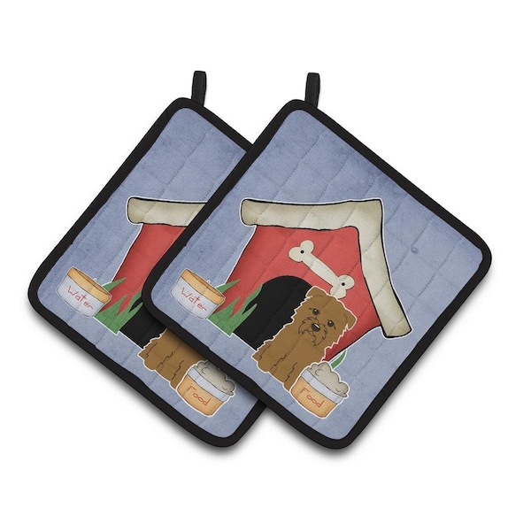 Carolines Treasures Dog House Collection Glen of Imal Tan Pair of Pot Holders - BB2814PTHD