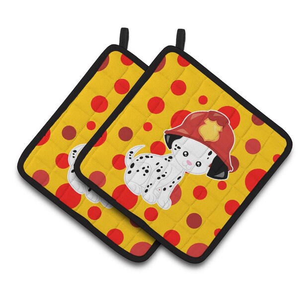 Carolines Treasures Fireman Dalmatian Puppy Pair of Pot Holders - BB6999PTHD