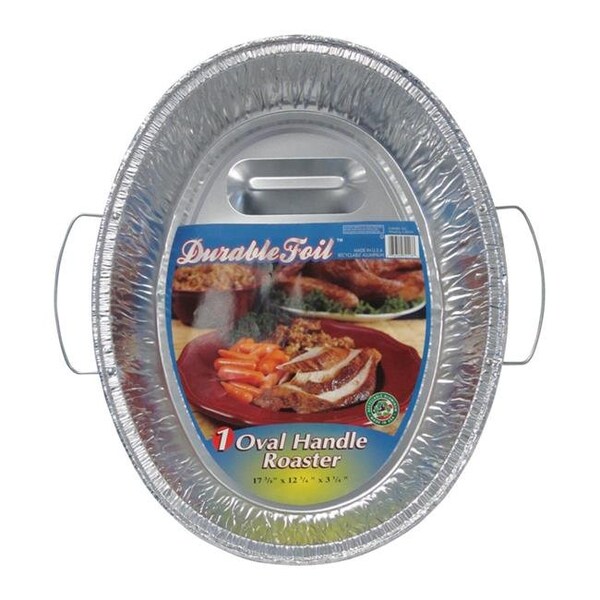 Home Plus Home Plus 6392112 12.75 x 17.37 in. Durable Foil Oval Roaster Pan - Silver- pack of 12 - 6392112