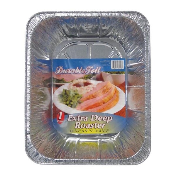 Home Plus Home Plus 6391965 9.25 x 11.75 in. Durable Foil Deep Roaster  Silver - pack of 12 - 6391965