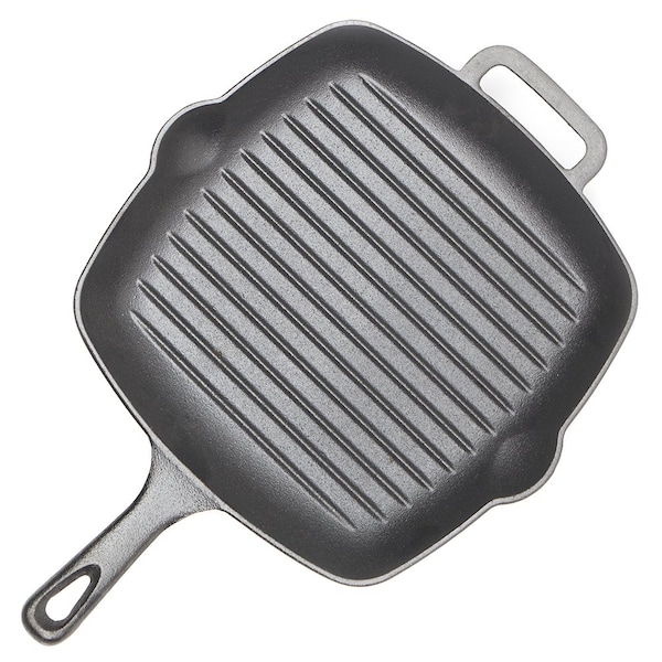 Home Basics 10inch PreSeasoned Cast Iron Square Grill Pan - CS37974