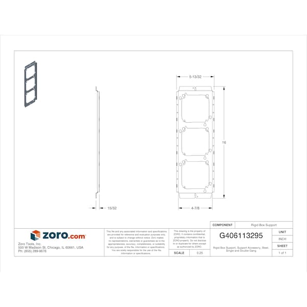 Nvent Caddy Rigid Box Support, Steel, Single and Double Gang Box Type - RBS16HD