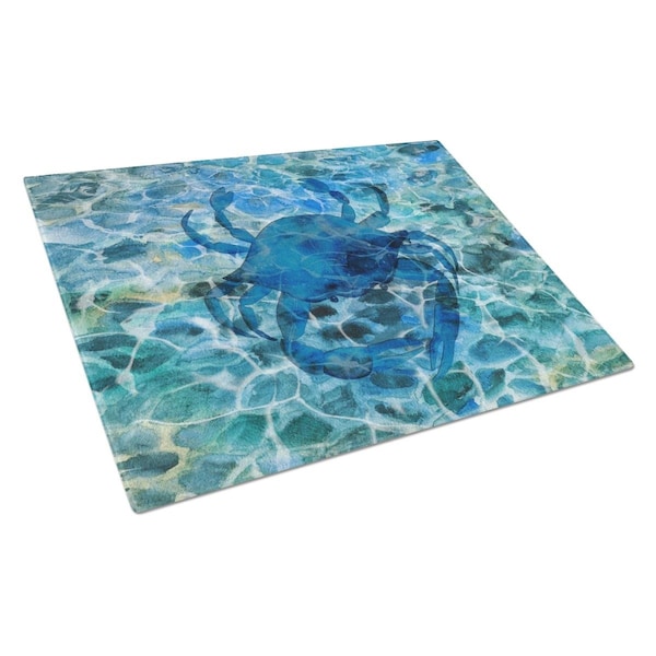 Carolines Treasures Blue Crab Under Water Glass Cutting Board Large - BB5369LCB