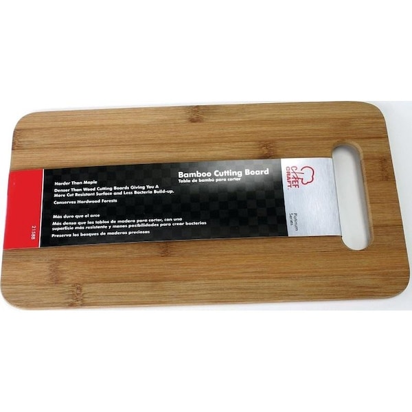 Chef Craft Cutting Board, 14 in L, 712 in W, Bamboo, Brown - 21588