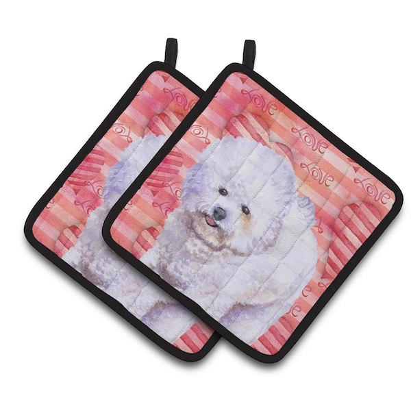 Carolines Treasures Bichon Frise Love Pair of Pot Holders - BB9735PTHD