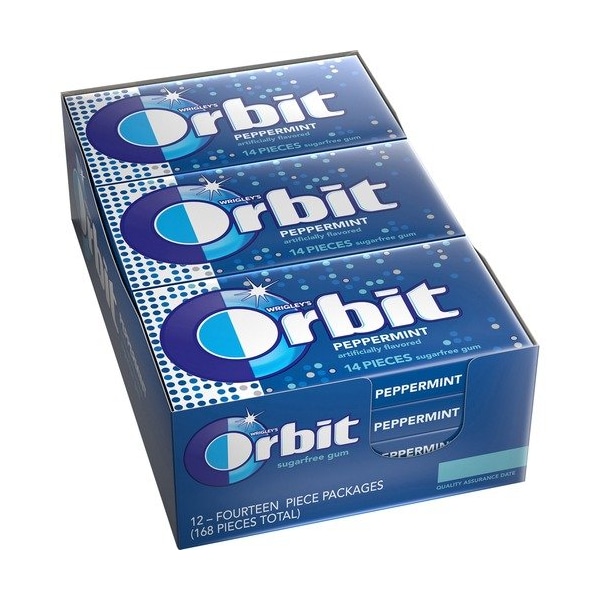 Chicle de órbita de Marte, sin azúcar, sabor menta, paquete de 12 - MRS21486