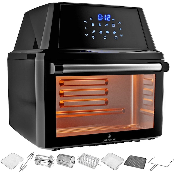 Chefwave Magma 16 Quart Air FryerOvenRotisserieDehydrator and Accessories - CW-AF16